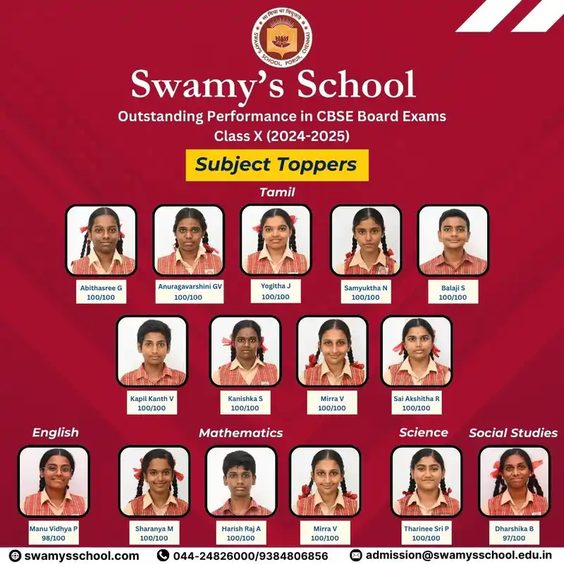Swamy's School School Toppers Class X Swamy's School School Toppers Class X