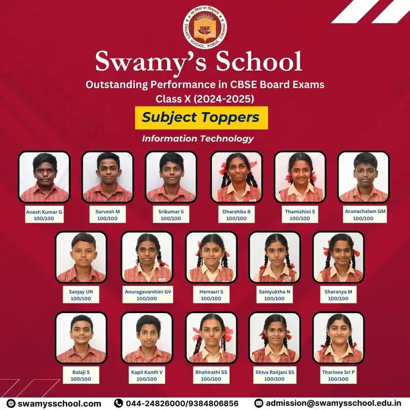 Swamy's School School Toppers Class X Swamy's School School Toppers Class X